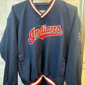 VTG Navy Indians Pullover Jacket/Jersey